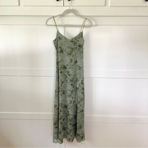 Urban Outfitters Green Floral Mesh Dress